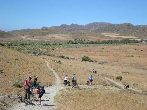 Spainventure Adventure practicing MTB Biking on El Chorro area Malaga sourronded of nature