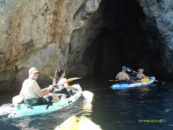 Spainventure an Adventure enjoying a kayaking trip in Andalusia coleagues at Mediterranean Sea at the main cave