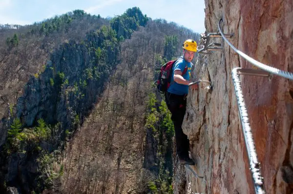 Spainventure Via Ferrata on Malaga Mountains steps on a wall